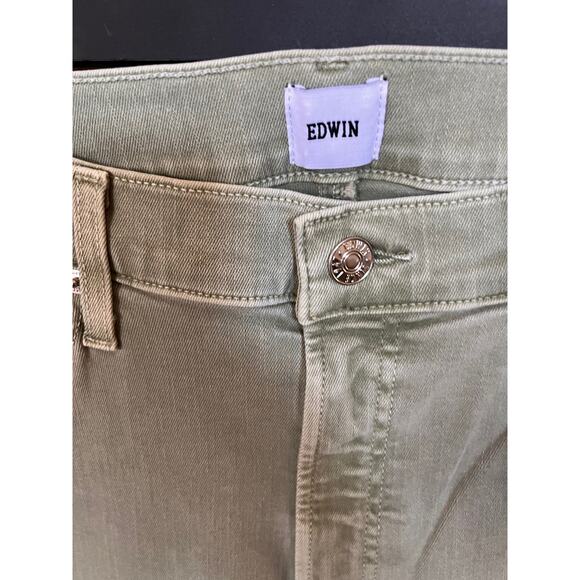 NWT EDWIN BREE High Rise Crop Women's Jeans in Sage Green Sz 31 - Picture 4 of 11